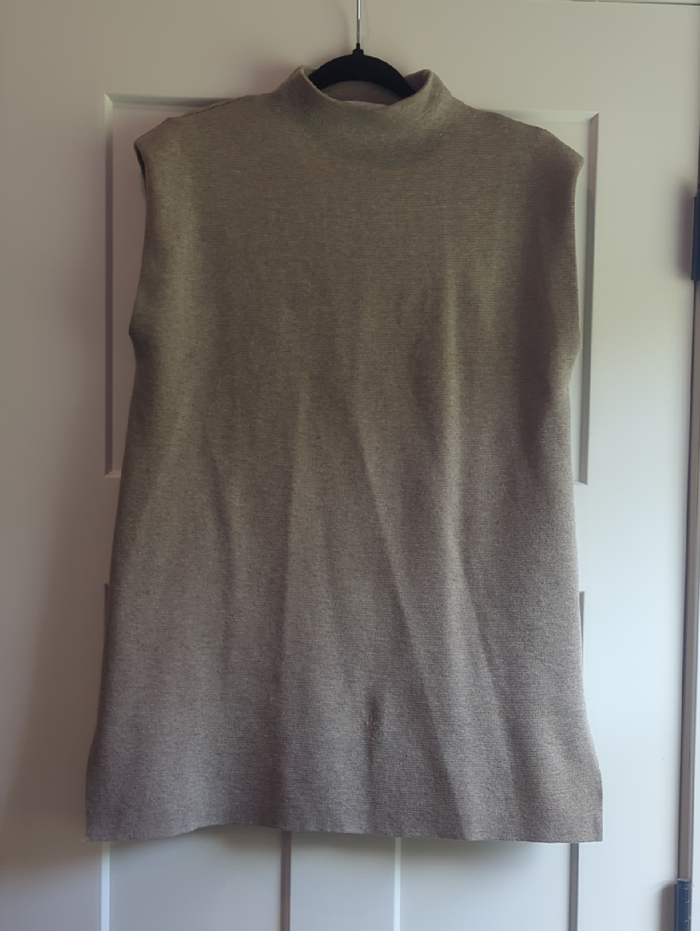 Zara Sleeveless Turtleneck Sweater Vest in Taupe